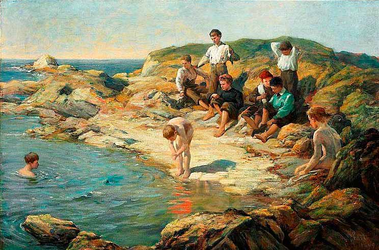 Boys swimming at a rocky coast (Мальчики, плавающие у скалистого берега), 1899