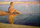 Boy bathing