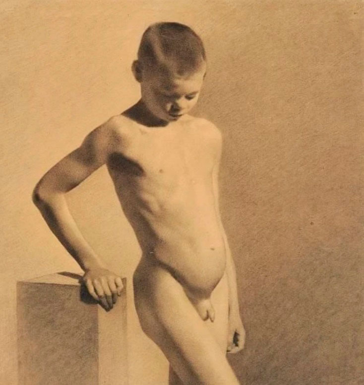 Academy figure drawing of a boy (Академический рисунок фигуры мальчика), 1883