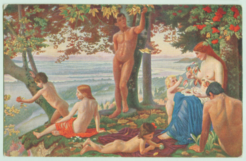 Nude women & men in garden (Нагие женщины и мужчины в саду), 1917