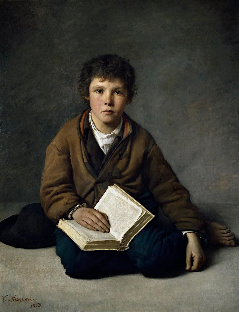 Un chiquillo sentado / Estudiante pobre (Сидящий мальчик / Бедный ученик), 1859