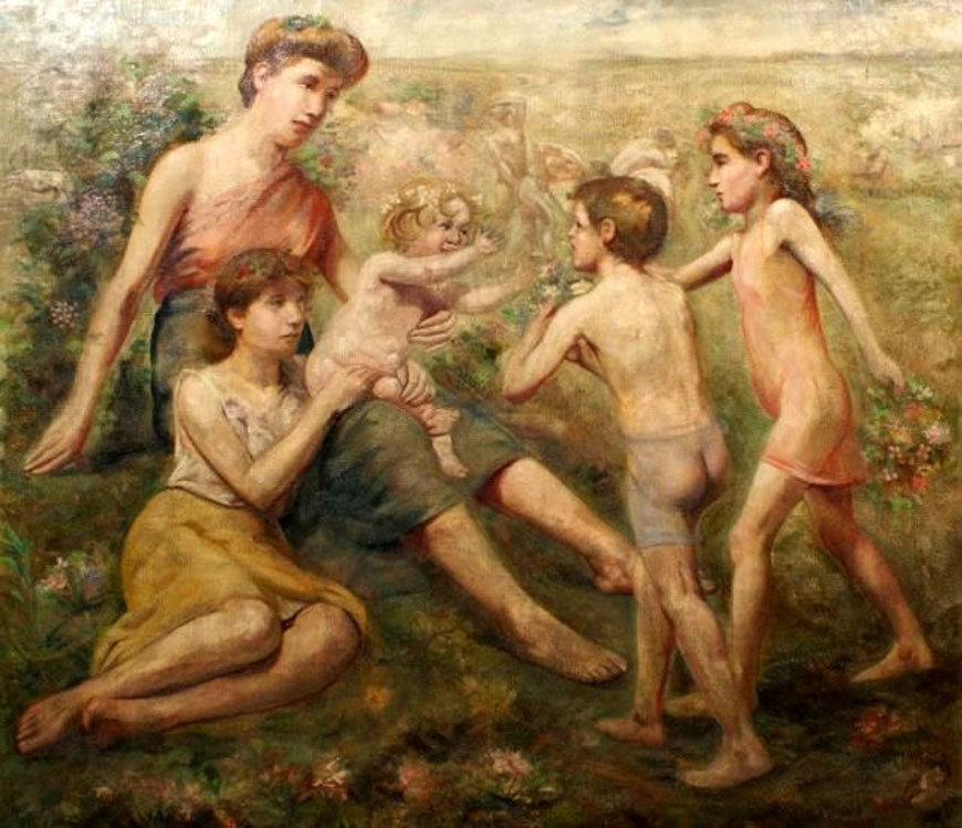 Mother with children in a field (Мать с детьми в поле)