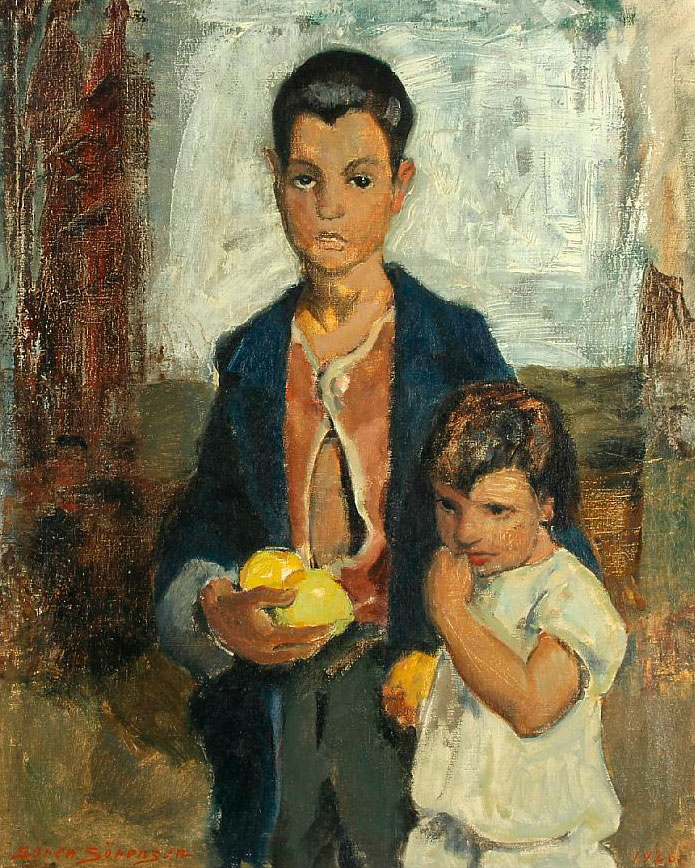 En dreng med sin lillesøster (Мальчик со своей младшей сестрой), 1926