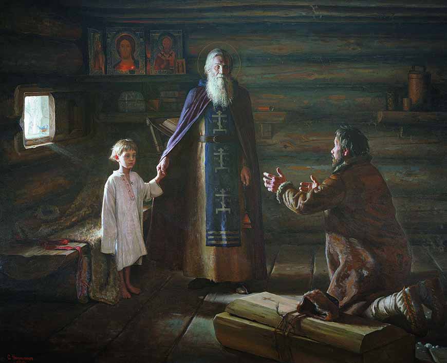 Воскрешение отрока преподобным Сергием Радонежским (Resurrection of the Child by St. Sergius of Radonezh), 1999