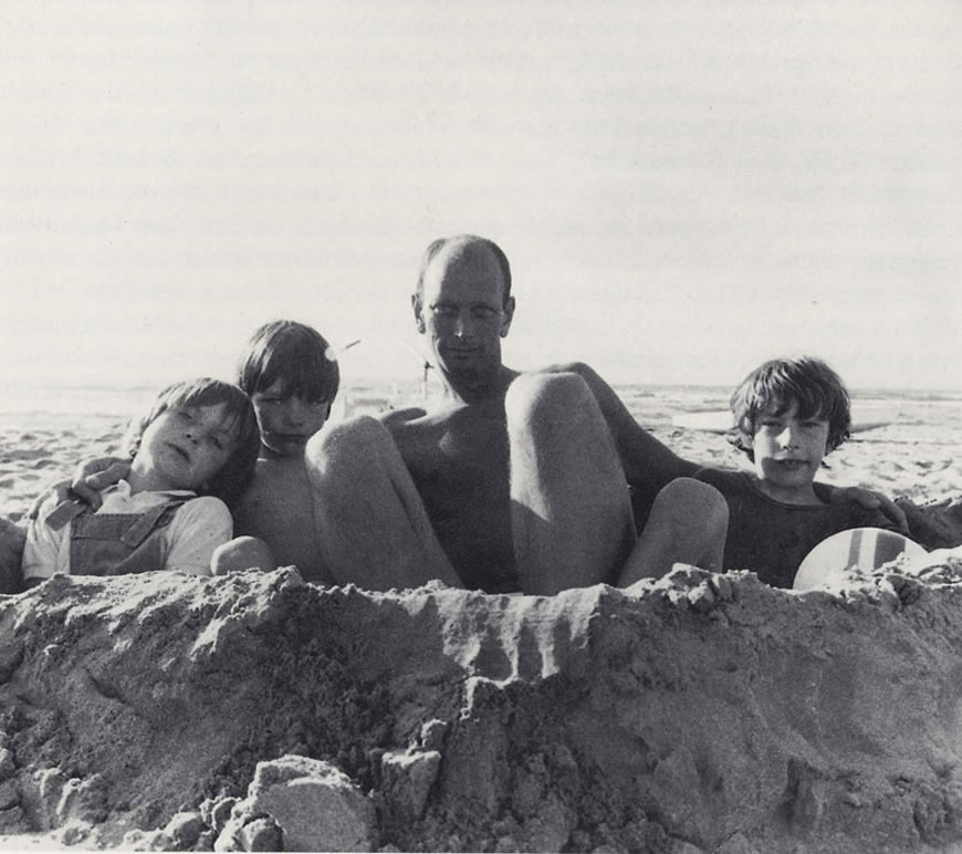 With my sons at the beach (C моими сыновьями на пляже), Viareggio, Italy, summers 1969