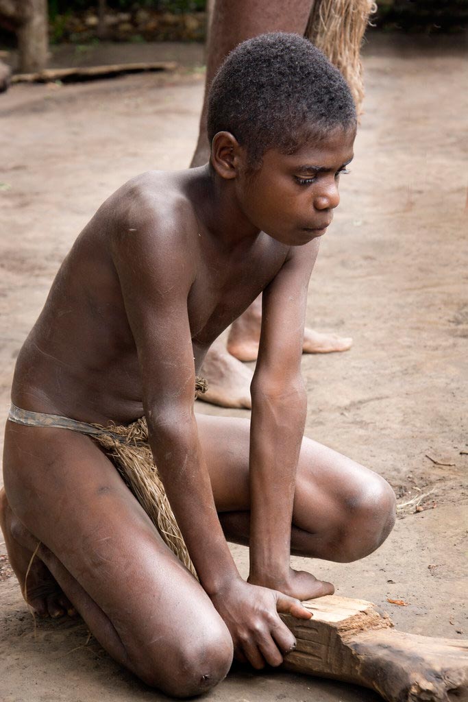 A boy trying to make fire (Мальчик, пытающийся добыть огонь), 2018 