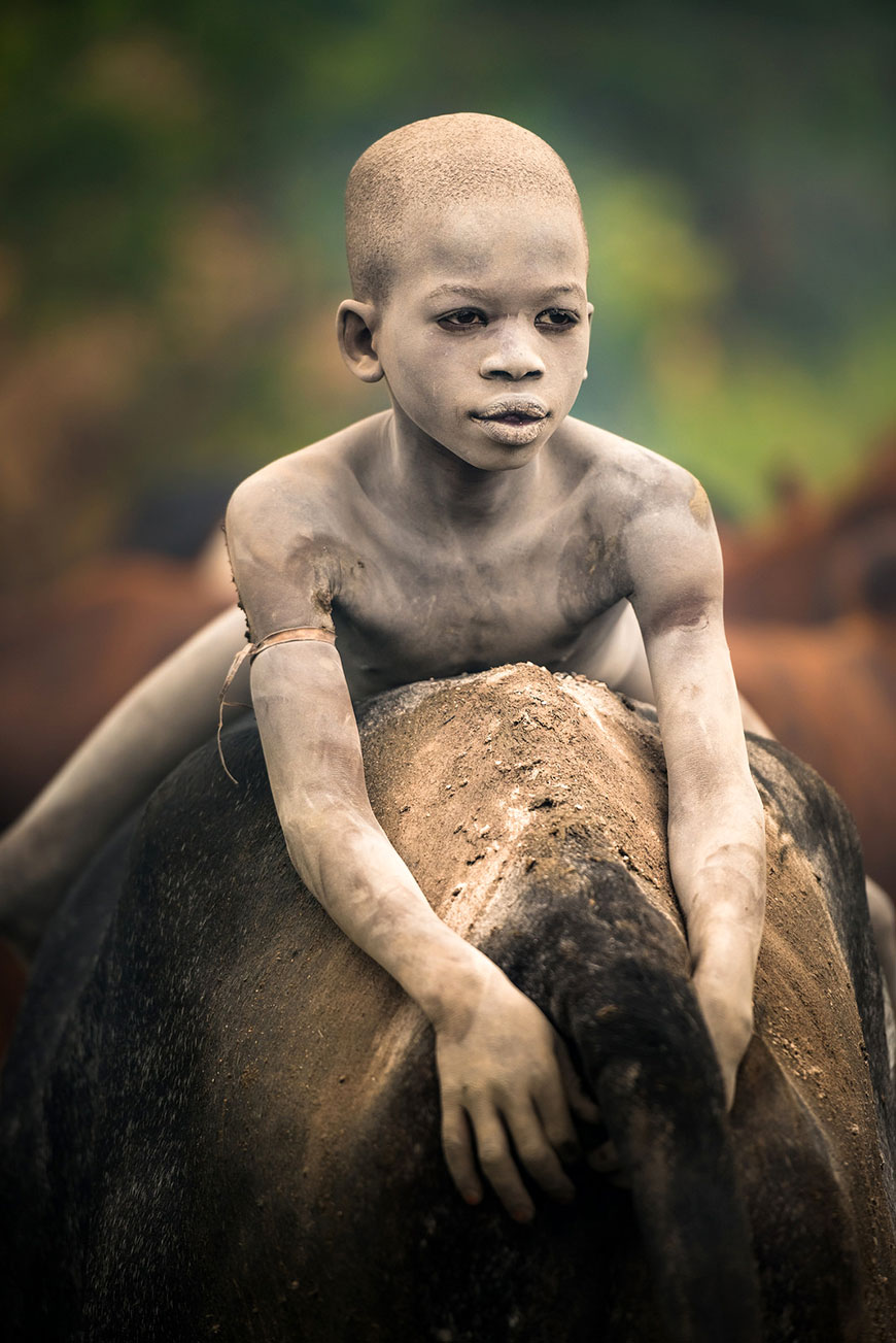 Young Suri Boy Sitting on a Cow (Мальчик народности Сури, сидящий на корове), 2012