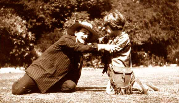 Michael Llewelyn Davies and J.M. Barrie, July 1906