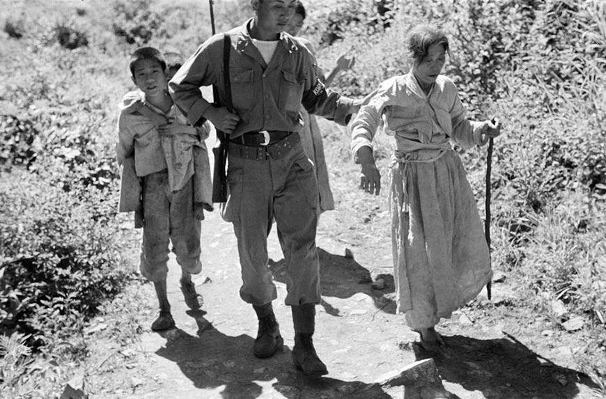 Village of San Jang Ri, located on the frontline between South and North Korea, 1951