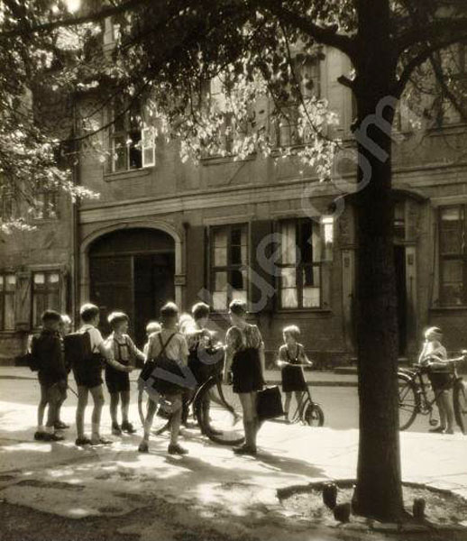 European School Boys with Bicycles and Scooter (Европейские школьники с велосипедам и самокатом)