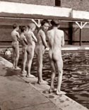 Naked young boys in outdoor pool / Нагие мальчики в открытом бассейне