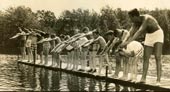 Boys at a swimming lesson / Мальчики на уроке плавания