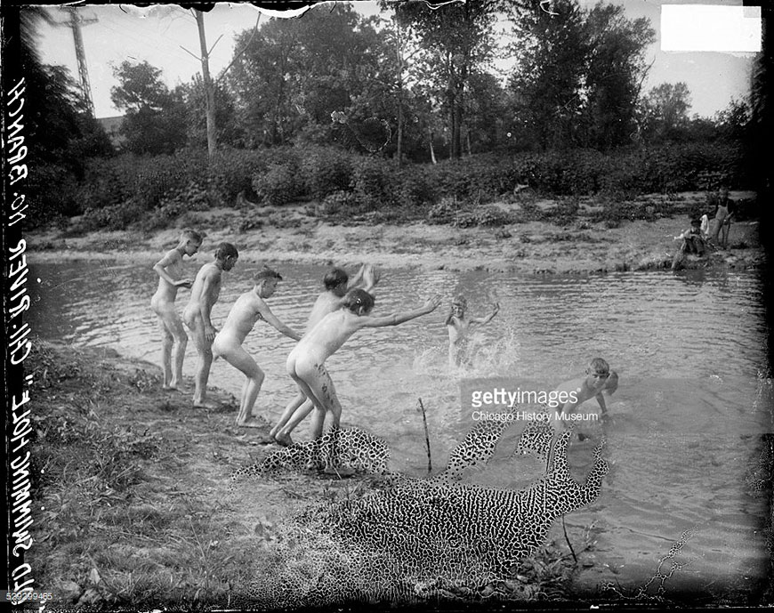 Old Swimming Hole (Место для купания), 1919 Chicago River, Chicago, Illinois, USA; Chicago History Museum