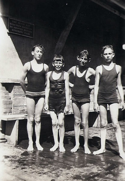  Four boys at a swimming pool (Четыре мальчика у бассейна), 1920s