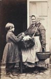 Street Vendor and Shopper Boy