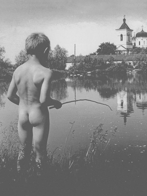 Boy fishing near Căpriana monastery (Мальчик на рыбалке возле монастыря Кэприана), 1980s