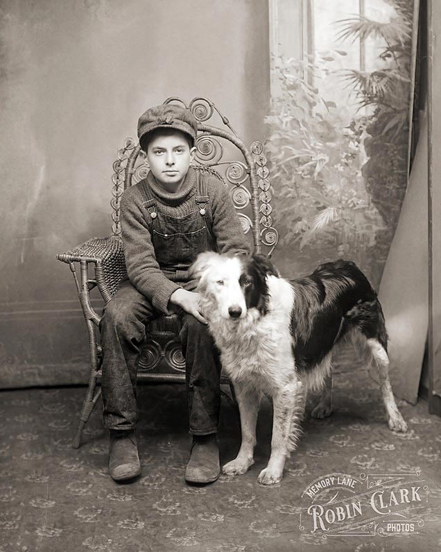 A young boy with a dog (Мальчик с собакой), early 1900s