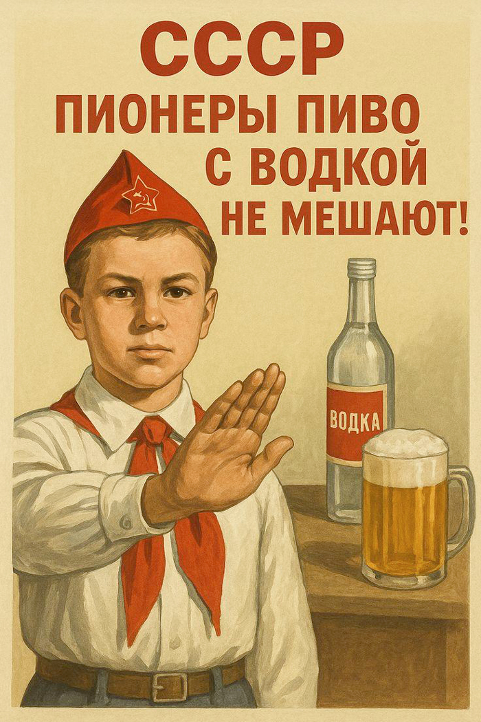 Пионеры СССР пиво с водкой не мешают! (The pioneers of the USSR don't mix beer and vodka!)