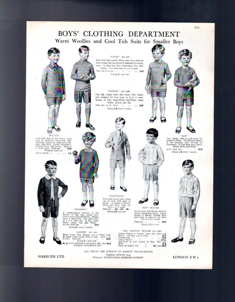 Boys' clothing department, Harrods (Отдел одежды для мальчиков, универмаг Harrods), 1929