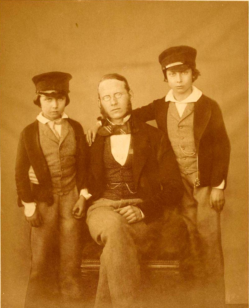 Prince Alfred, Dr. Ernst Becker and Albert Edward, Prince of Wales, 1854 