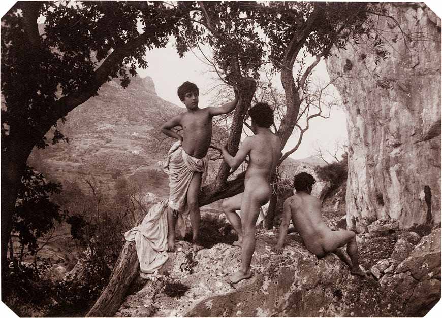 Three nude boys in Arcadian scene (Три нагих мальчика в декорациях Аркадии), 1890s