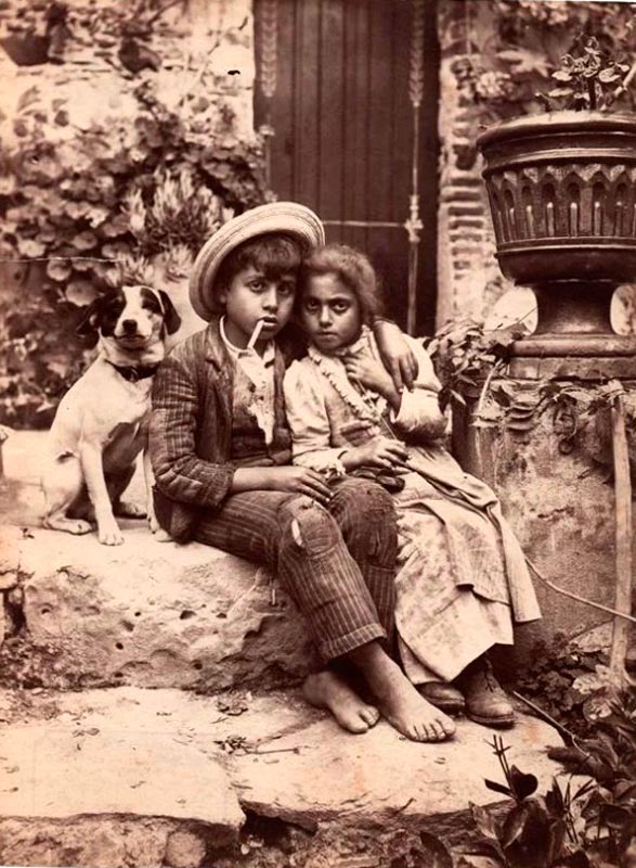 Sicilian children with dog (Сицилийский дети с собакой)