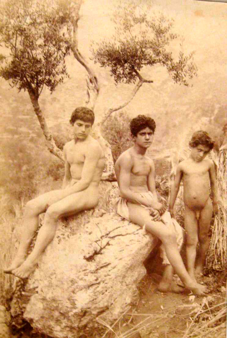 Tre ragazzi in un paesaggio campestre (Три мальчика на фоне сельской местности), c.1895