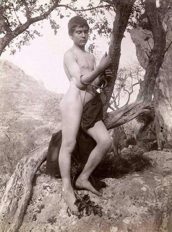 Ragazzo nudo che tiene in mano una biscia (Голый мальчик, держащий змею), c.1895