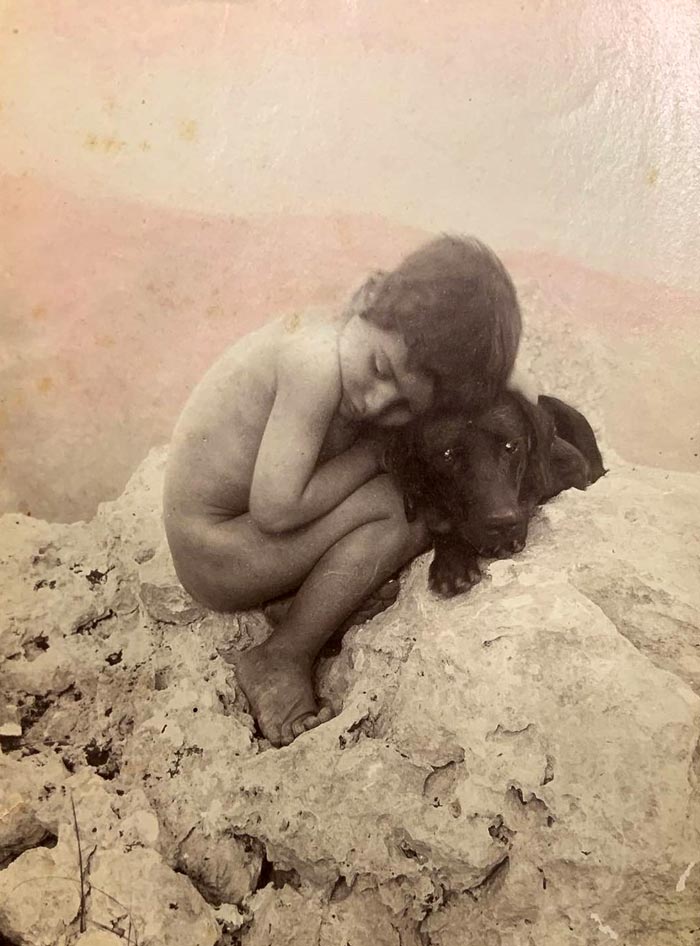 'Due amici'. Bambino e cane («Два друга». Ребенок и собака), 1890s