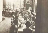 In the dining room of the pioneer camp