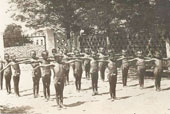 Morning exercises in the pioneer camp