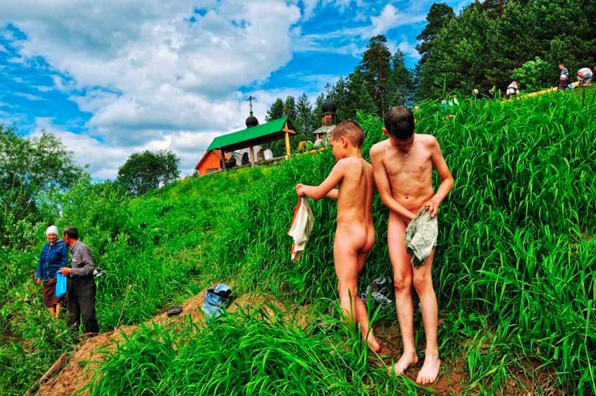 После купания в реке Великая / Крестный Ход на реку Великую (After bathing in the Great River / The Cross procession on the Great River), 2012