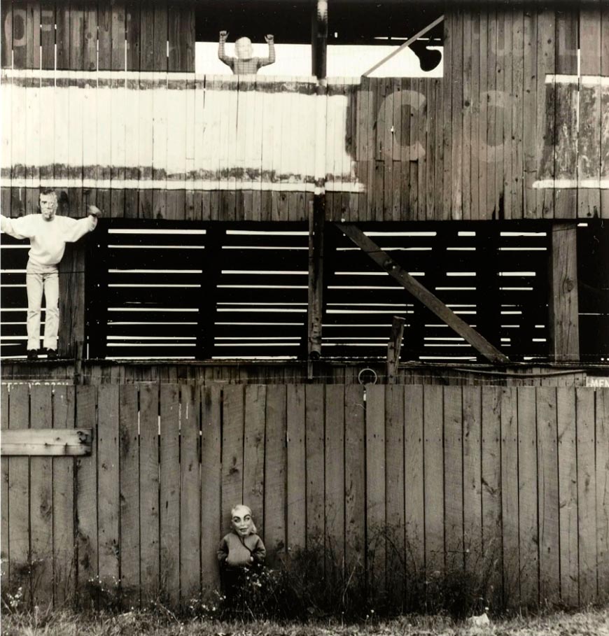 Untitled / Three masked boys and abandoned building (Без названия / Три мальчика в масках и заброшенное здание), c.1964