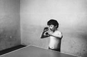 The boy at the table tennis