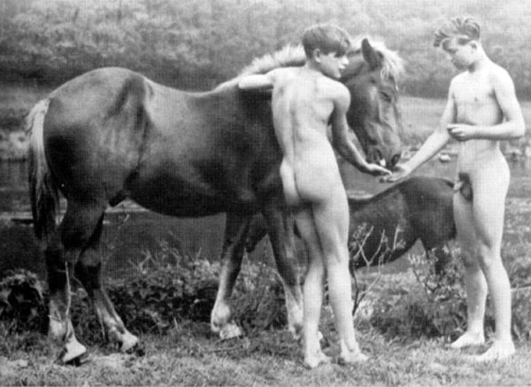 Youth with horse (Юноши с лошадьми), c.1959