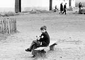 Kid with puppy, Zakamensk town, Buryaad Republic