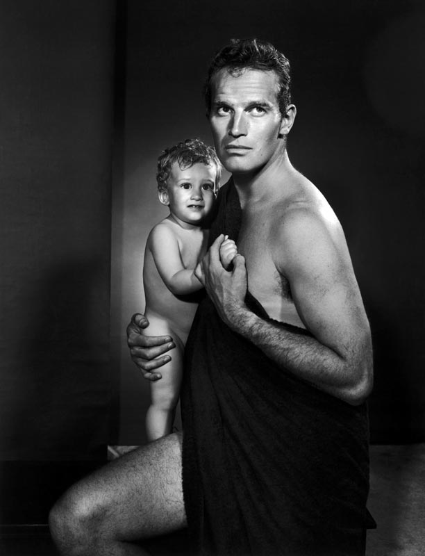 Actor Charlton Heston and son Fraser Clarke Heston (Актер Чарлтон Хэстон и его сын Фрезер Кларки Хэстон)