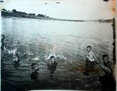 Children swimming in the river