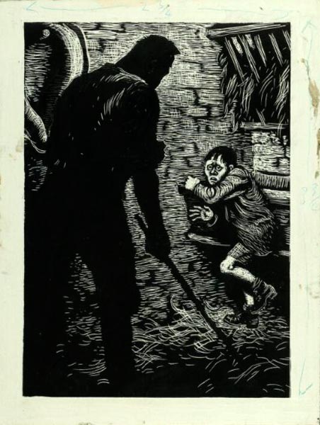 [A man threatening a boy / Мужчина, угрожающий мальчику], 1945