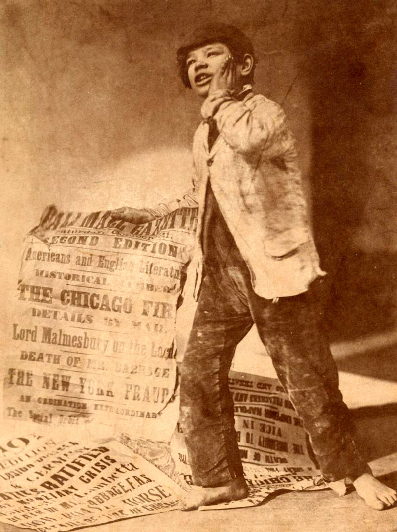 Newsboy Crying the News of the Chicago Fire (Продавец газет, выкрикивающий новость о Чикагском пожаре), 1871