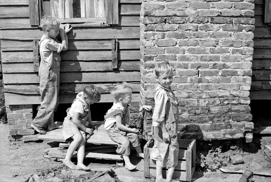 Children of resettled farmer who has been moved into a new house, Aug.1935