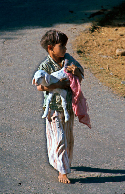 Child with puppet goat (Ребёнок с козочкой), 1970s