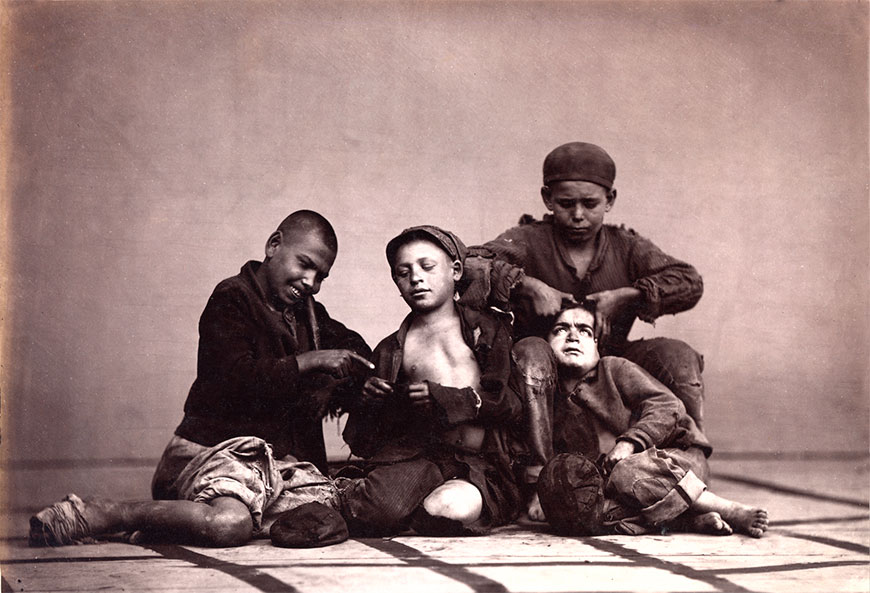 Homeless street kids (Бездомные уличные дети), 1866