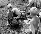 Boys from the village of Kiselevka of Belorussia