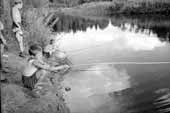 Children by the pond