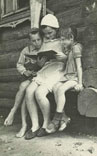 Children with a book