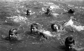 In the pioneer camp. Swimming