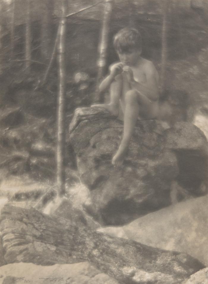 Untitled / Nude boy sitting on rocks playing pipe (Без названия / Обнаженный мальчик, сидящий на камнях и играющий на дудочке), 1905-1908