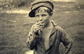 Russian boy smoking a cigarette