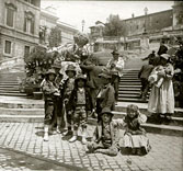 Children in national costumes at the Spanish Steps